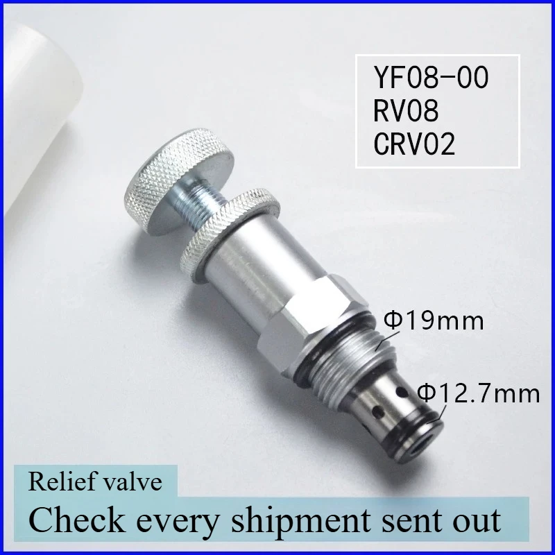 YF08‑00 Screw‑in Cartridge Relief Valve RV08 CRV02 Direct‑Acting Hydraulic Pressure Relief Valve