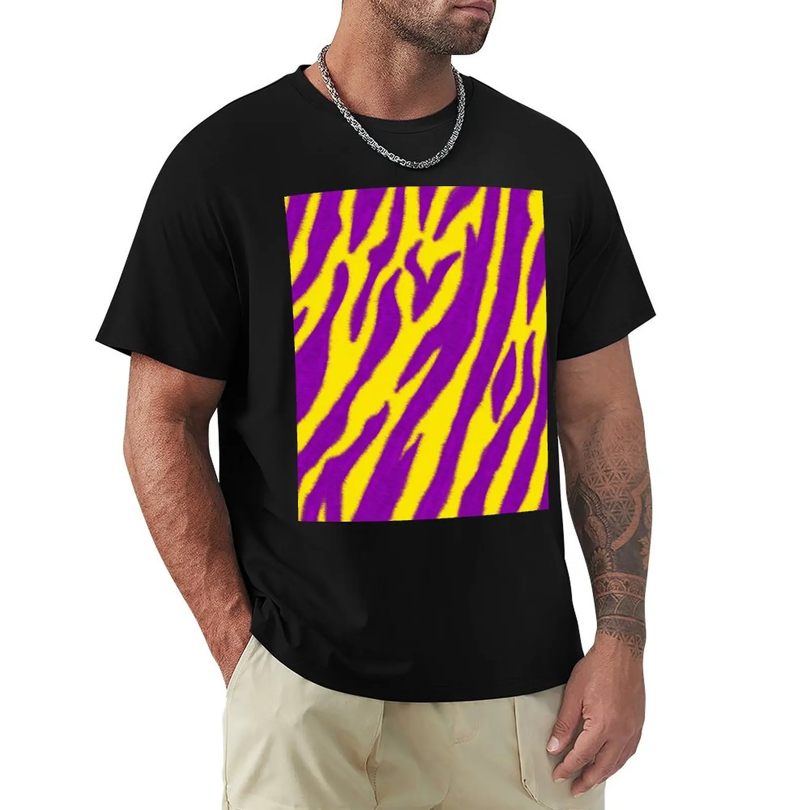 

Purple and Gold Tiger T-Shirt basketball graphic tees cute clothes for a boy anime mens t shirts pack