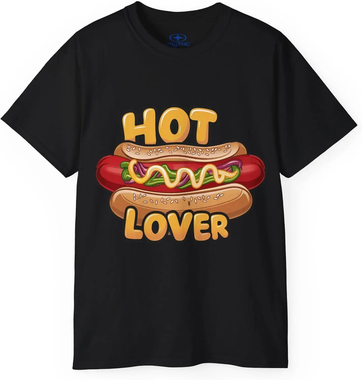 

Funny Hot Lover Graphic Short Sleeves Unisex Hot Dog T-Shirt Multi