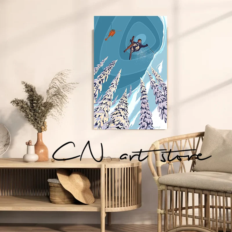 خمر التزلج رفع التزلج الشتاء إيطاليا جبل الثلج المشهد نادي التزلج ملصق فني حائط لوح رسم يطبع صورة ديكور المنزل