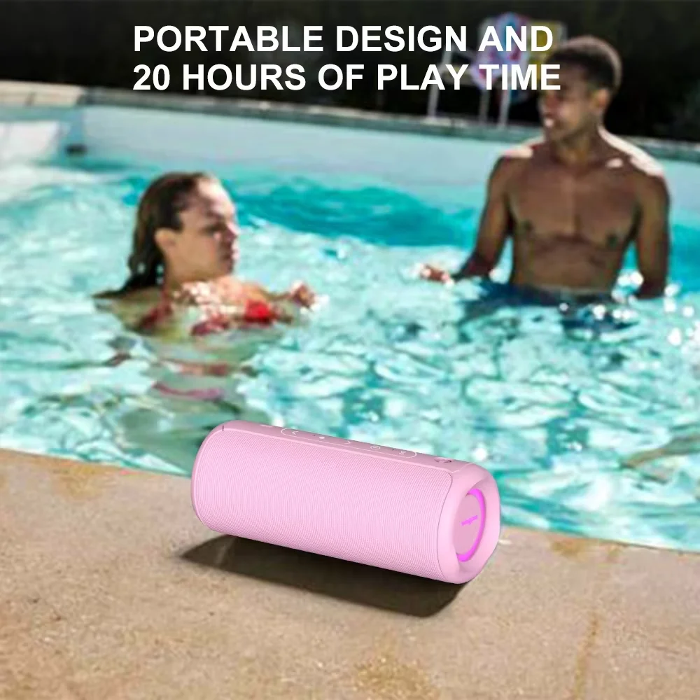 WISETIGER P3 Altoparlante Bluetooth portatile 30W Outdoor IPX7 Scatola audio wireless impermeabile Bass Boost BT5.3 Luce RGB Connessione TWS