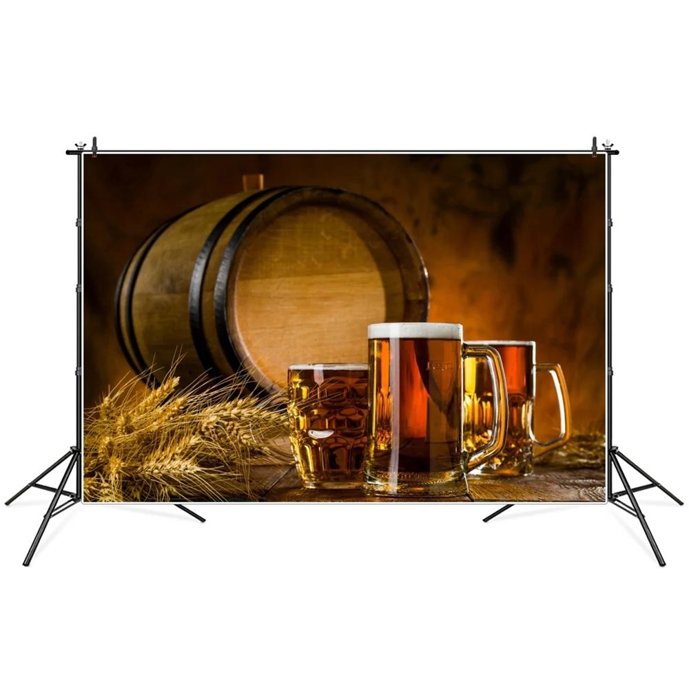 Oktoberfest Beer Festival Photography Backgrounds Retro Wooden Beers Barrels Banner Celebration Backdrops Photographic Portrait