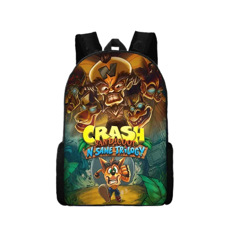 Mochila Crash Bandicoot para niños, mochila ligera con estampado de animales de dibujos animados, el mejor regalo