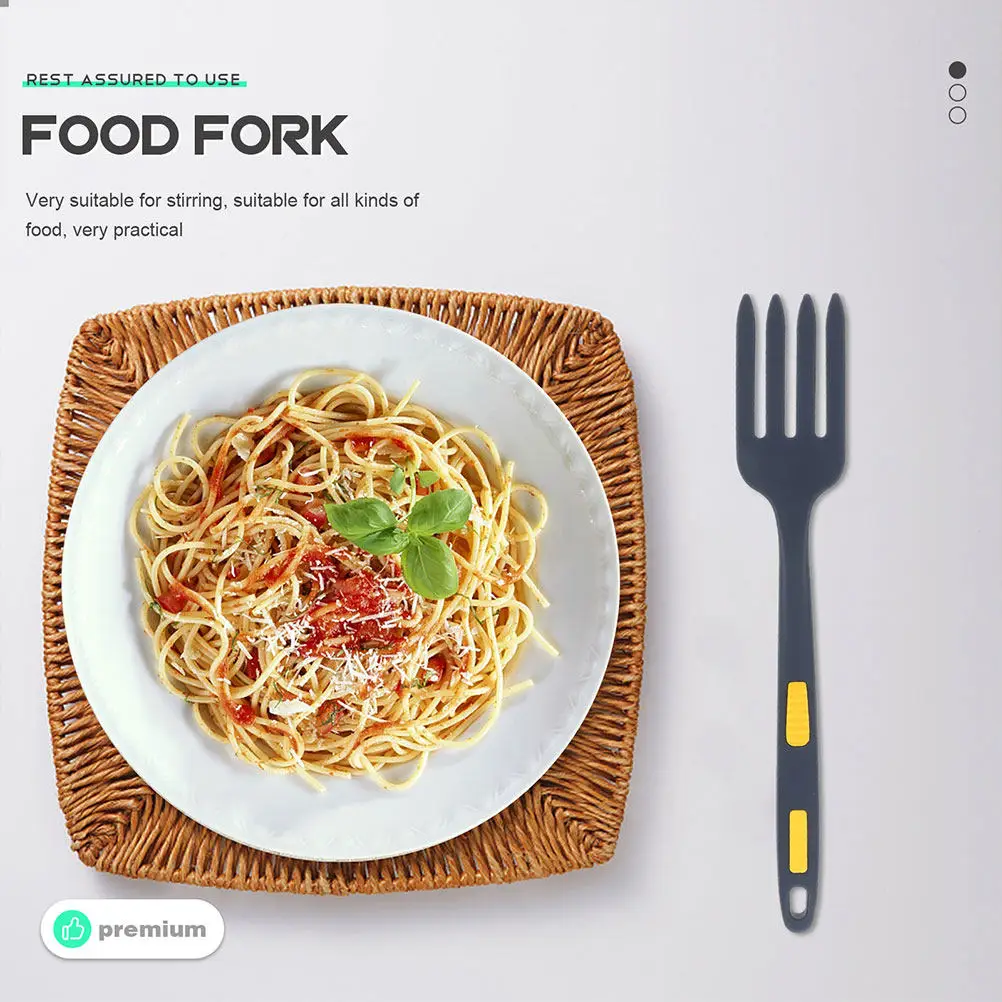 

2Pcs Silicone Cooking Fork Flexible Heat-Resistant Non-Stick Kitchen Fork for Pasta Noodle Salad Easy to Clean Reusable