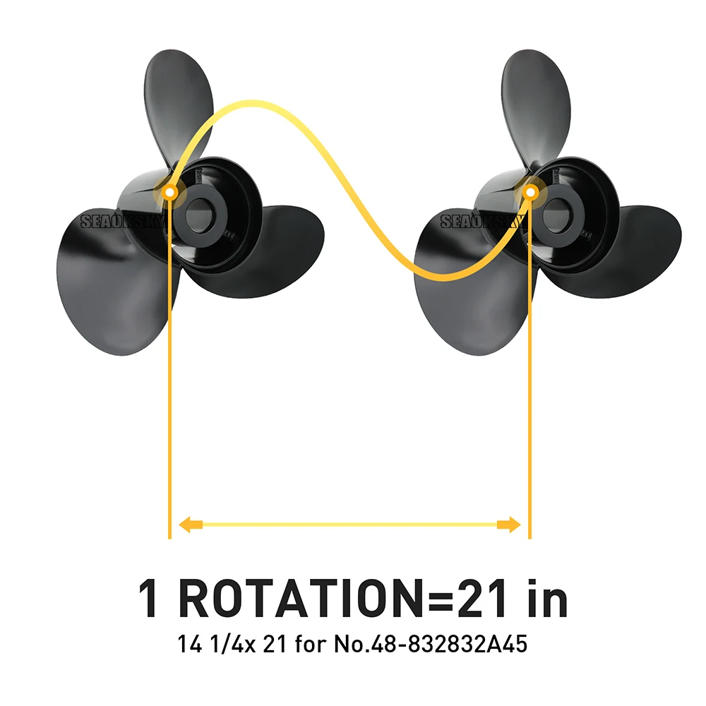 14 1/4x21 |48-832832A45 Upgrade Aluminum Outboard Propeller fit Mercury/Mariner 135-300HP,MERCRUISER STERNDRUVES, Alpha,Bravo On