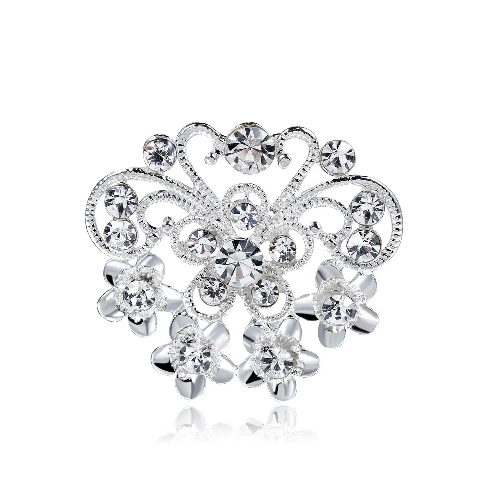 Small butterfly brooch, Korean style fashionable versatile alloy diamond-studded corsage, factory in-stock wholesale