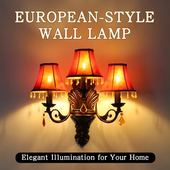 Retro Red Iron Crystal Wall Lamp 1