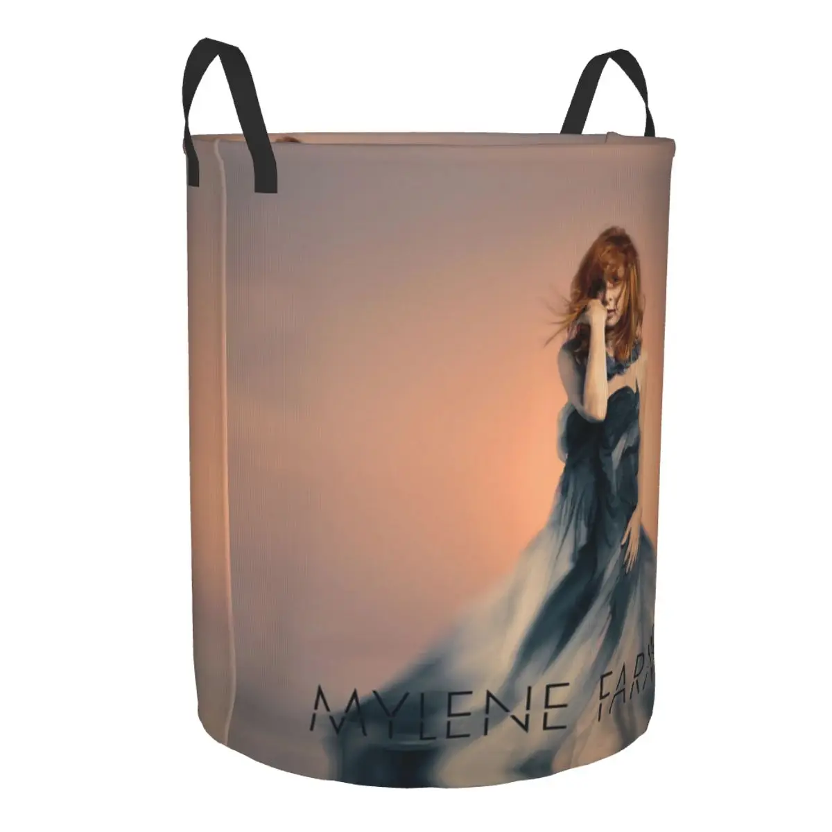 Mylene Farmer Laundry Basket Foldable French Singer Toy Clothes Hamper Storage Bin for Kids Nursery