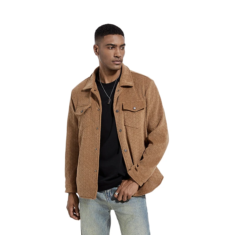 

Men's Corduroy Jacket Fashion Casual Solid Color Versatile Top US Size Plush Jacket Outerwear for All Occasions Trendy Outerwear