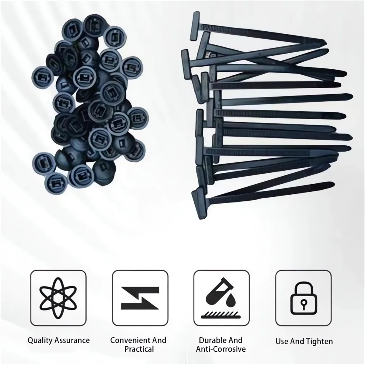 

A002 Nylon Universal Cable Tie Buckle Upgrade Multipurpose Plastic Cable Ties Tool Heavy Duty Self Locking 20PCS