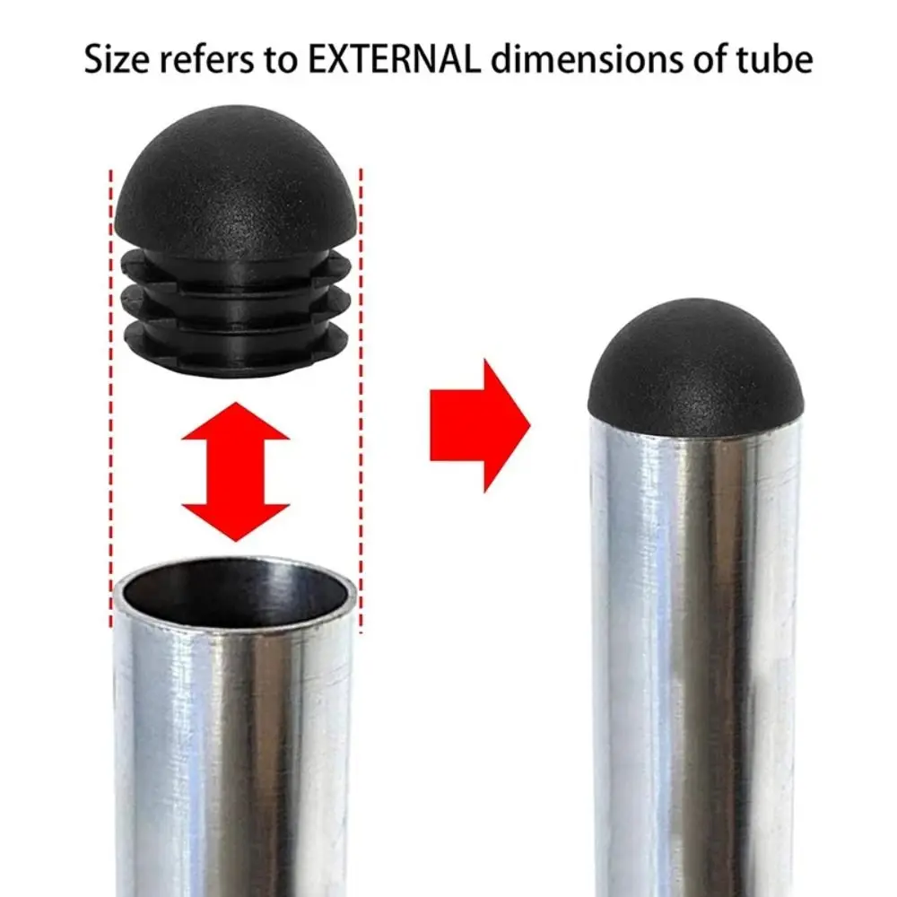 12 Pcs New Plastic Furniture Round Pipe Plug Black Cushion Foot Cover Non-Slip Foot Pad Table Chair Leg Tube Plugs