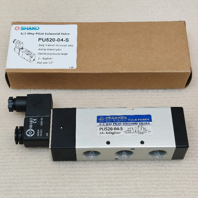 Pneumatic Solenoid Valve PU520-02S PU520-03S PU520-04-S 5/2 Way Air Directional Control Valve For Cylinder