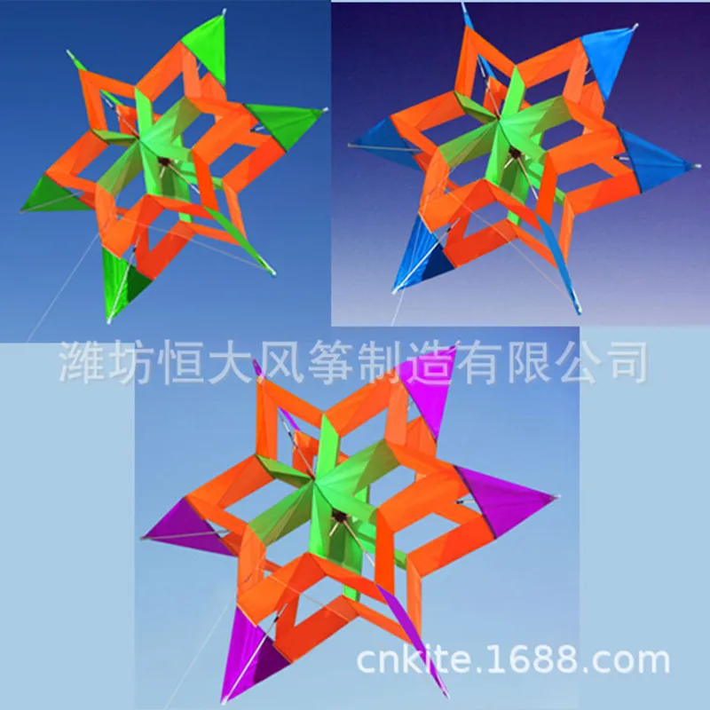 Weifang-cometa de loto tridimensional para niños, cometa con sentido tridimensional de color fuerte y multicolor, fácil montaje, regalo volador