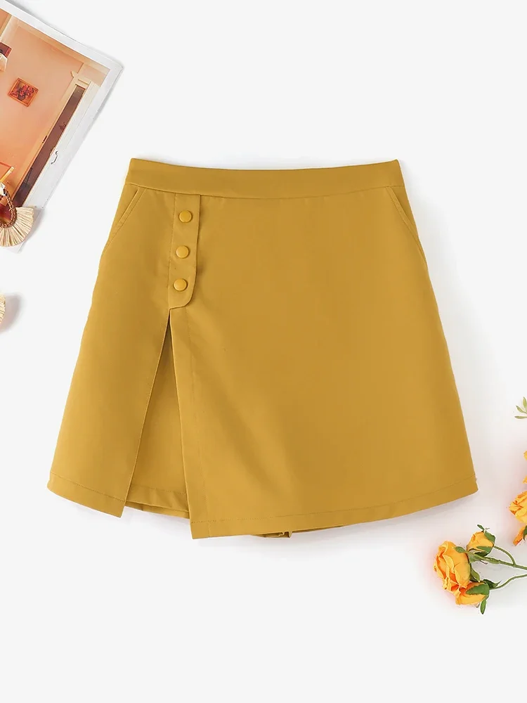 2024 ZANZEA Summer Women Shorts Fashion Culottes Elastic High Waist Pantskirt Pockets Solid Color Casual Culotte Pant Streetwear