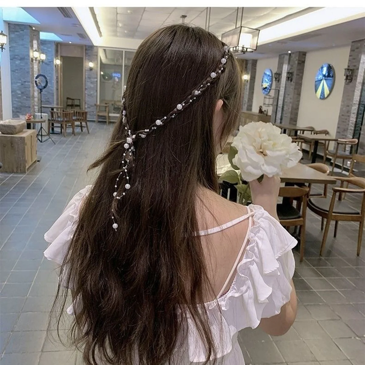 Sweet and Cute Fairy-Like Tassel Hair Accessories, Braided Hair Clips, Pearl Hair Chains, Women's Hair Accessories, Y2K Hair Clips Suitable for Parties, Proms, Girls' Birthday Outfits, and Daily Wear