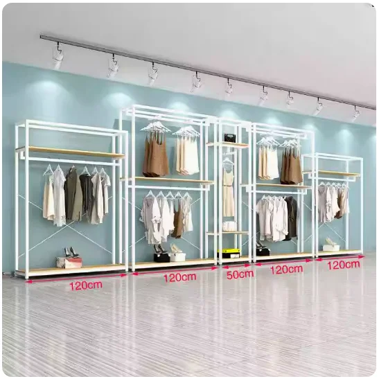 Clothing store display rack floor hanger men's and women's clothing store decoration combination simple modern high-end shelves