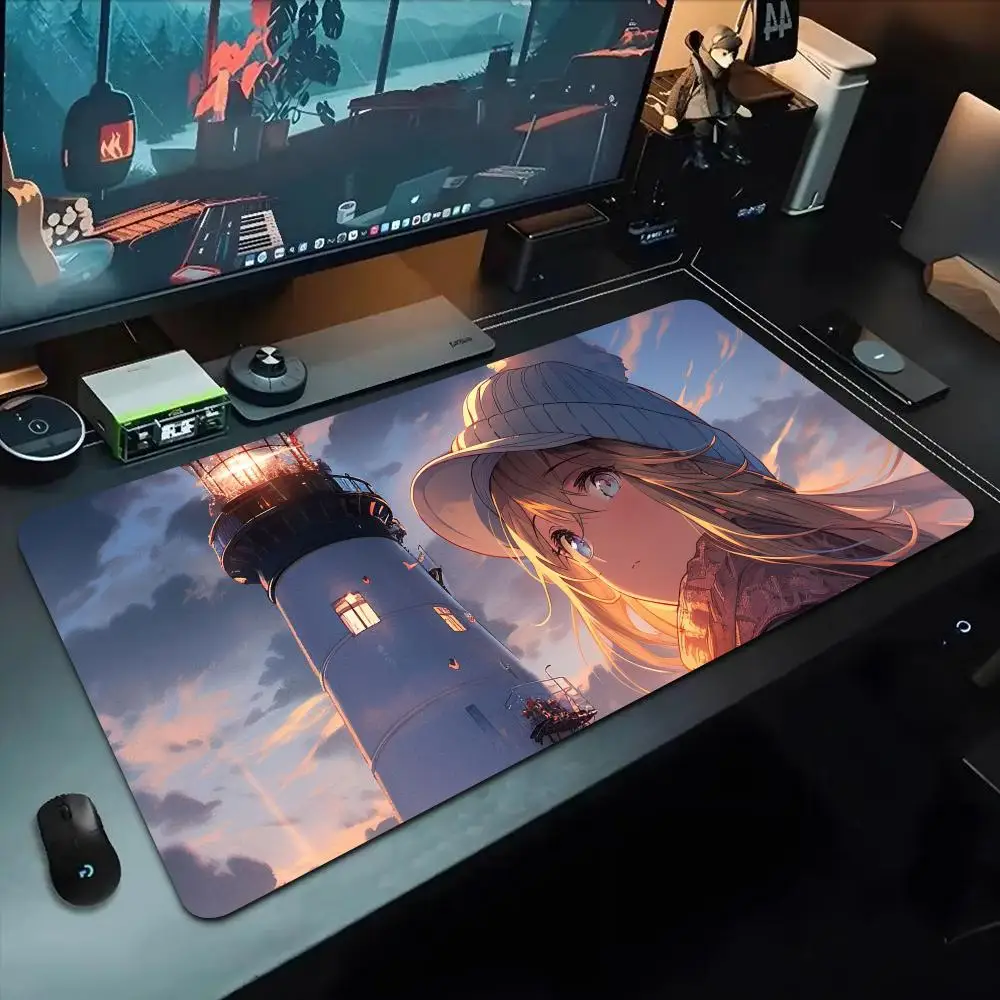 

anime lighthouse Mouse Pad 500X1000 mm Large Gaming Mousepad Gamer XL Rubber Otaku Keyboard Pad Laptop Desk Mat