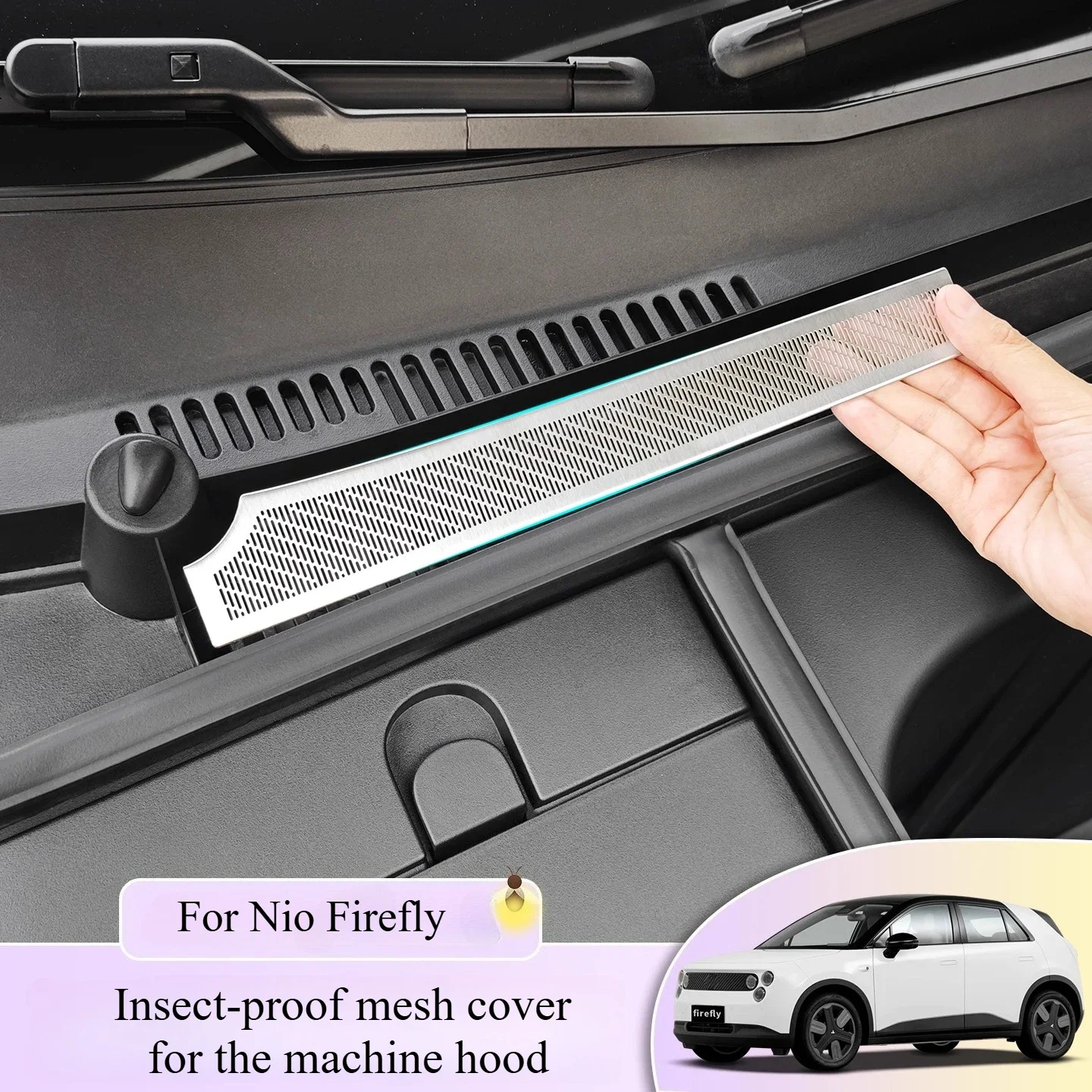 For Nio Firefly Hood Insect-Proof Net Dust-Proof Willow Catkins Heat Dissipation Protection Car Interior Accessory Modification