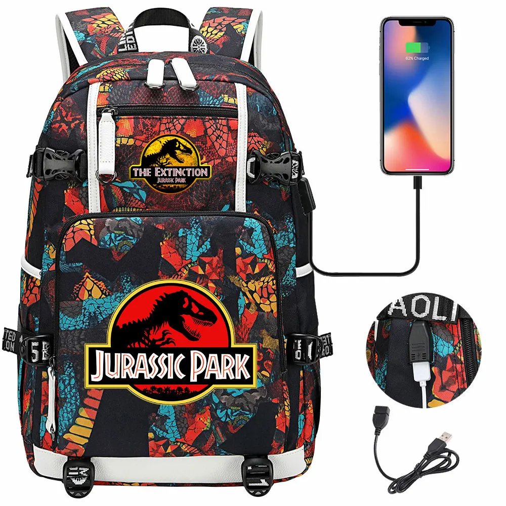 Jurassic Park World Dinosaur Teenagers Schoolbags Student Mochila Back To School Book Bags Women Men Laptop Travel USB Backpack