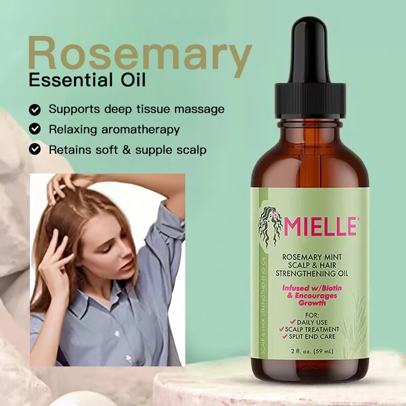 Hair Care Essential Oil Rosemary Mint Hair Strengthening Oil Nourishing Treatment for Split Ends Growth Dry Mielle Organics Hair