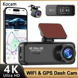 Kocam 4K Dash Cam Front and Rear Dual Channels Dashcam With 24H Parking Monitoring Night Vision DVR Recorder Black Box For Car