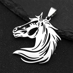 3Pcs Hollow Horse Head Charms For Women Men Stainless Steel Silver Color Animal Lover Punk Diy Earrings Pendants Jewelry Making