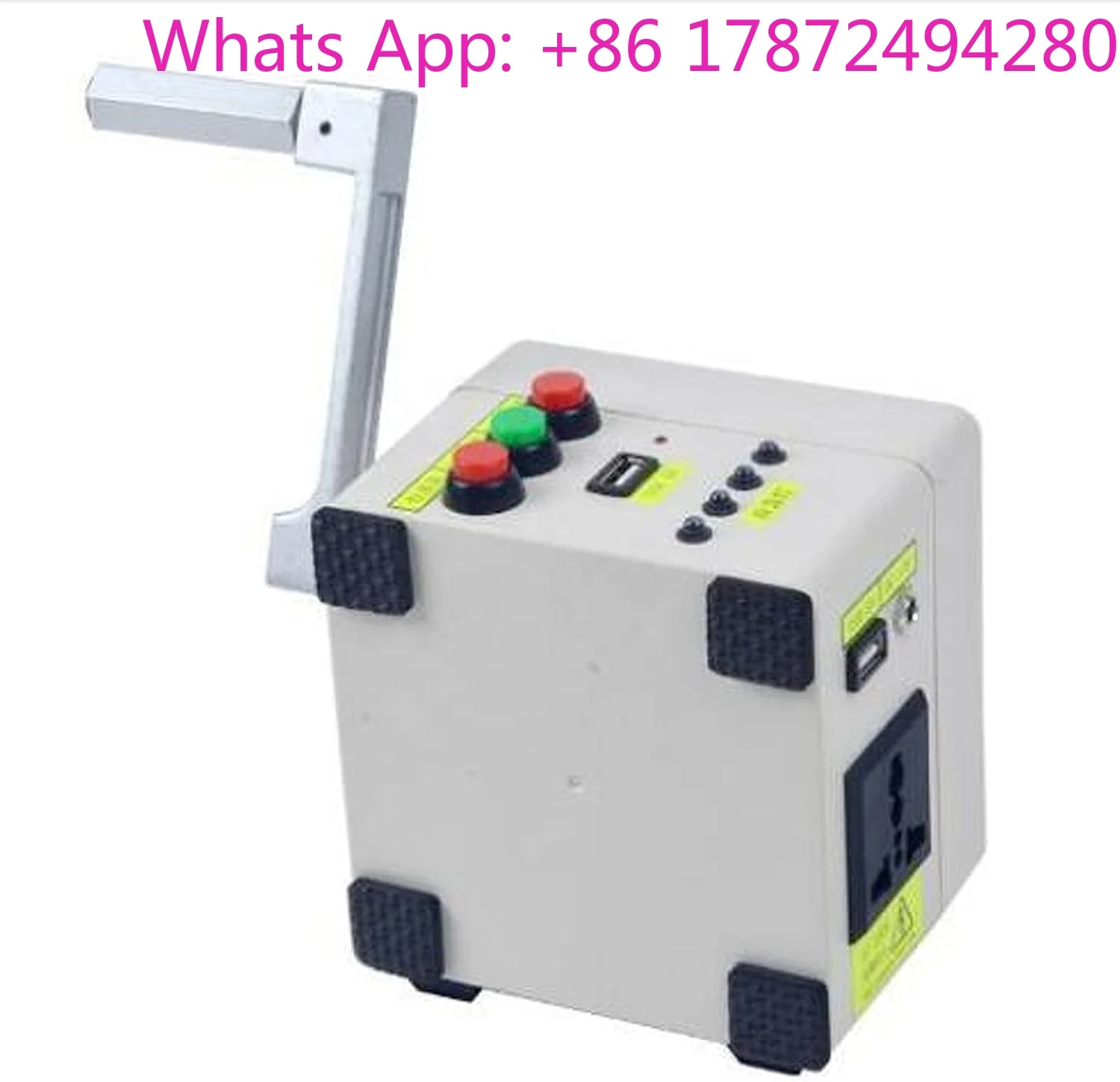 Hand Crank Generator Portable Power Supply Emergency Charger Hand Tool Generators-15w 220v 12*12*10cm