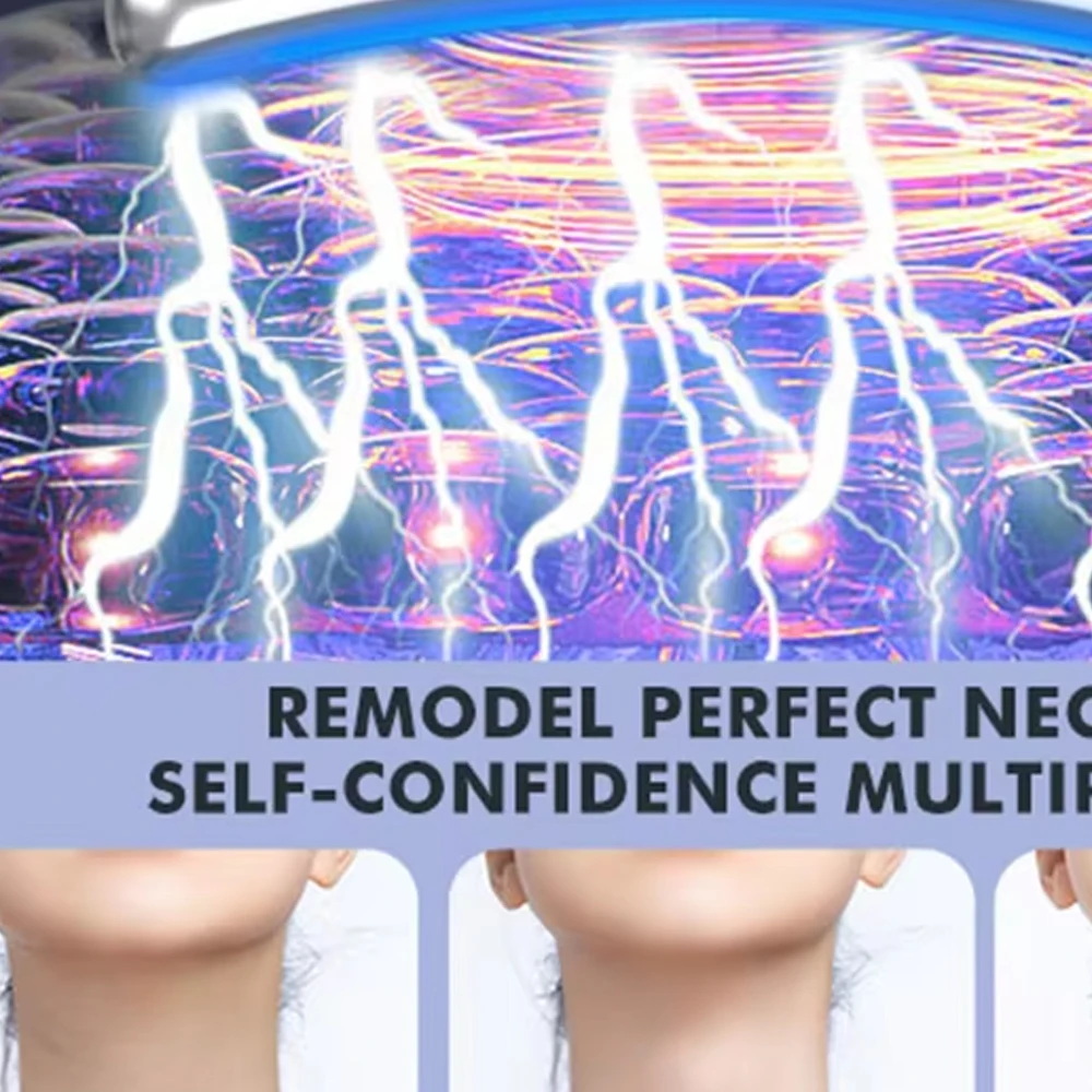 Dispositivo de belleza EMS para cara y cuello, terapia de luz LED de 7 colores, eliminador de papada, máquina de estiramiento para rejuvenecimiento de la piel, antiarrugas