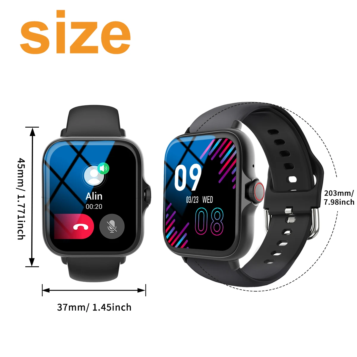 ساعة ذكية ساخنة، وضع رياضي متعدد، تذكير بالرسائل، تذكير بالتطبيقات المتعددة، مناسبة للرجال والنساء، ورق حائط مخصص