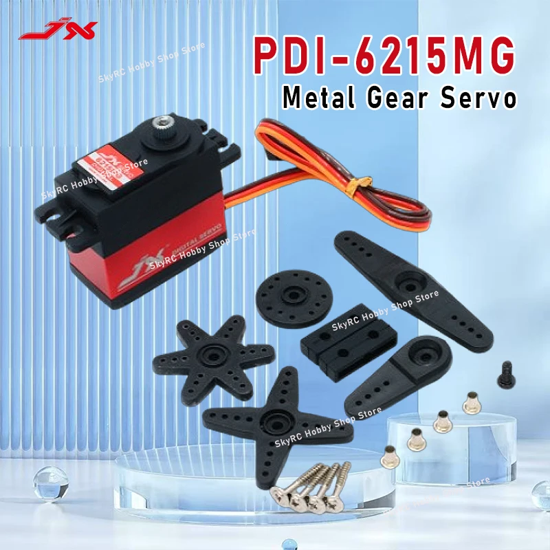 JX PDI-6215MG 15.32 كجم أجهزة رقمية - 4.8-6 فولت 0.16 ثانية/60 °   2BB ميتال جير 62 جرام لطائرة روبوت قارب سيارة RC 1/8 1/10