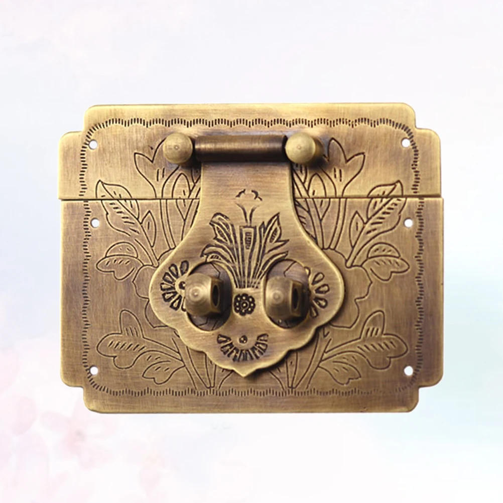 

Retro Lock Plate Copper Square Latch For Wooden Box Vintage Hardware Hasps Decorative Catch Durable Buckle For