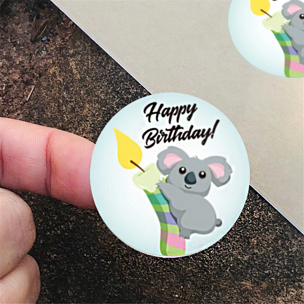 Pegatinas bonitas de feliz cumpleaños para niños, etiqueta de sellado, regalo de cumpleaños, álbum de recortes, 500 piezas