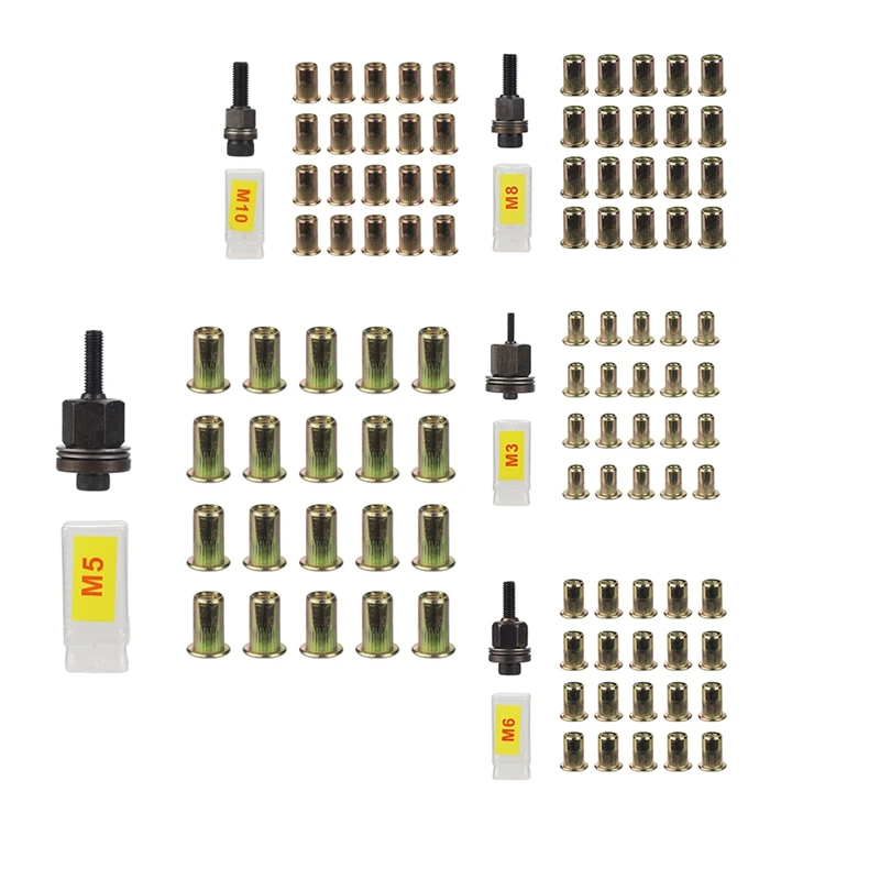 A15F-21Pcs Rivet Nut Tools Hand Rivet Nut Simple Installation Manual Riveter For Rivnuts Tools For Nuts