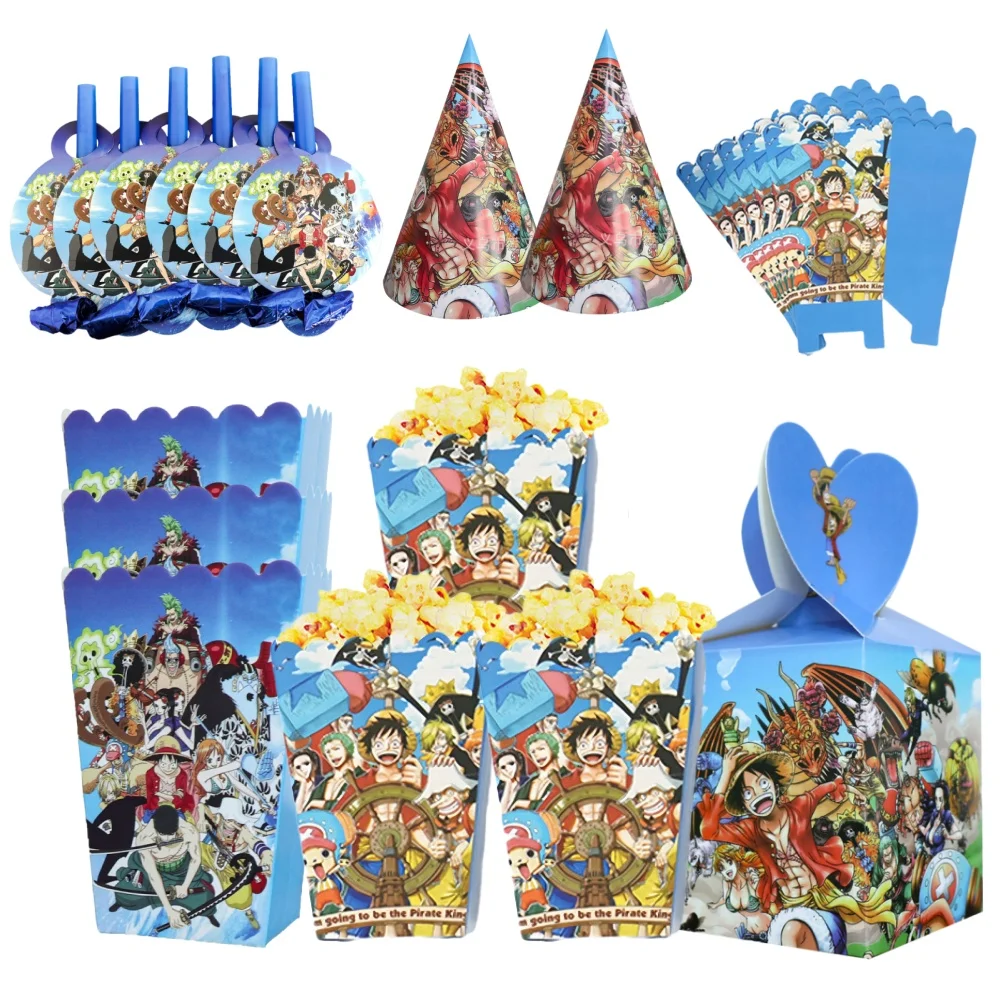 

One Piece Candy Popcorn Box Cartoon Kids Birthday Party Decoration Gifts Chocolate Snacks Apple Boxes Baby Shower Party Supplies