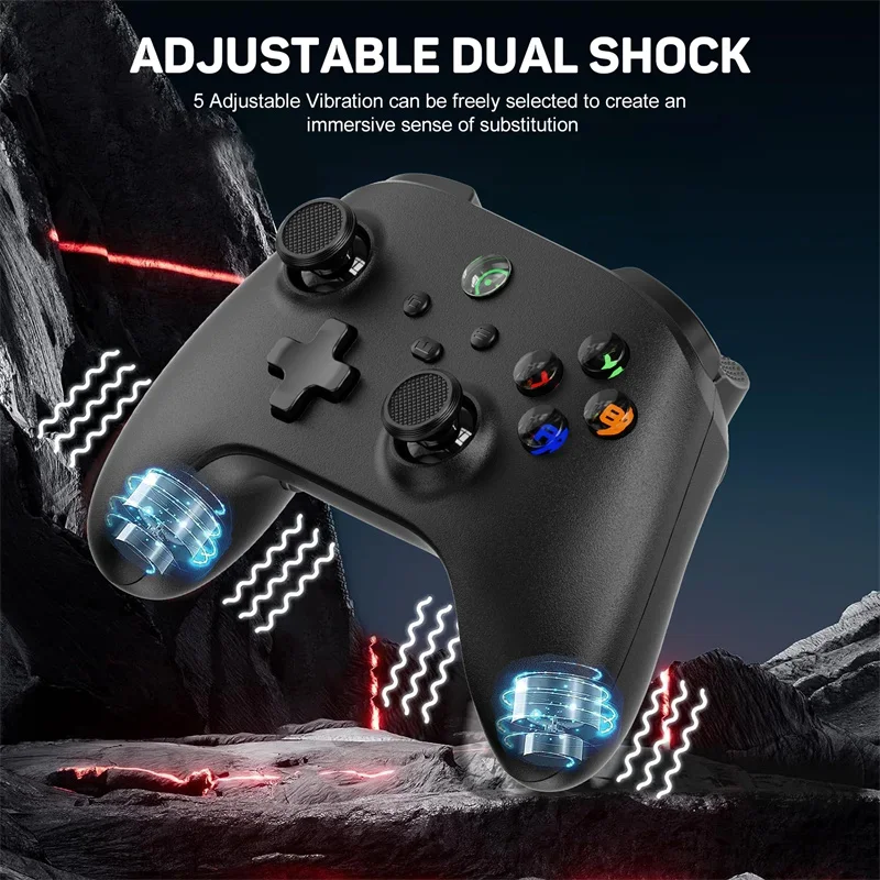 LinYuvo KC06 Por Crystal Button Bezprzewodowy joystick do gamepada z funkcją 6 osi/Turbo dla Nintendo Switch/Switch OLED/Android/IOS