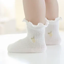 New Baby Socks Summer Thin Mesh Newborn Baby Socks Combed Cotton Flower Ultra Thin Girls' Socks