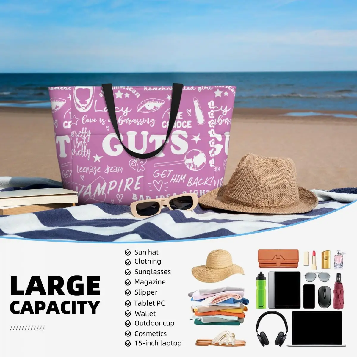 Große Reisetasche, wasserdichte Strandtasche, Olivia Vampire Rodrigos Sour Pool, Sporttasche oder Campingtasche