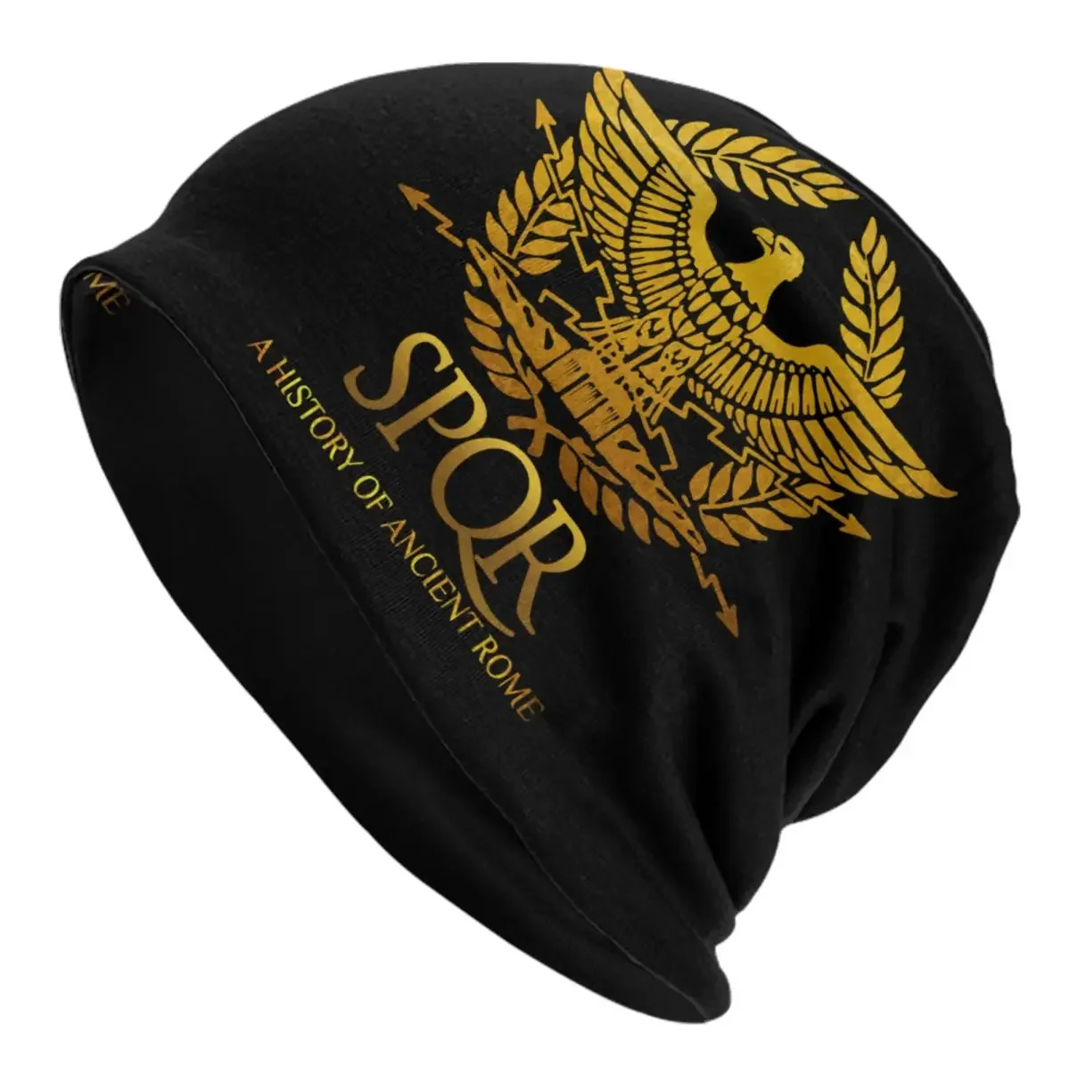 SPQR Roman Empire Bonnet Hat Knitting  Hip Hop Unisex Gladiator Imperial Golden Eagle Emblem Winter Warm Skullies Beanies Cap