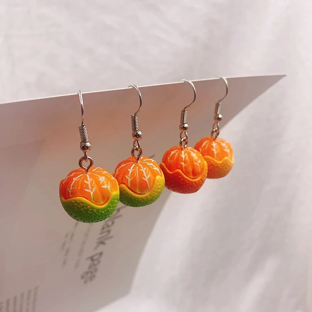 

2025 New Fashion Orange Pendant Earrings Quality Drop Earrings for Girls Women Children Party Birthday Gift Lovely Jewelry