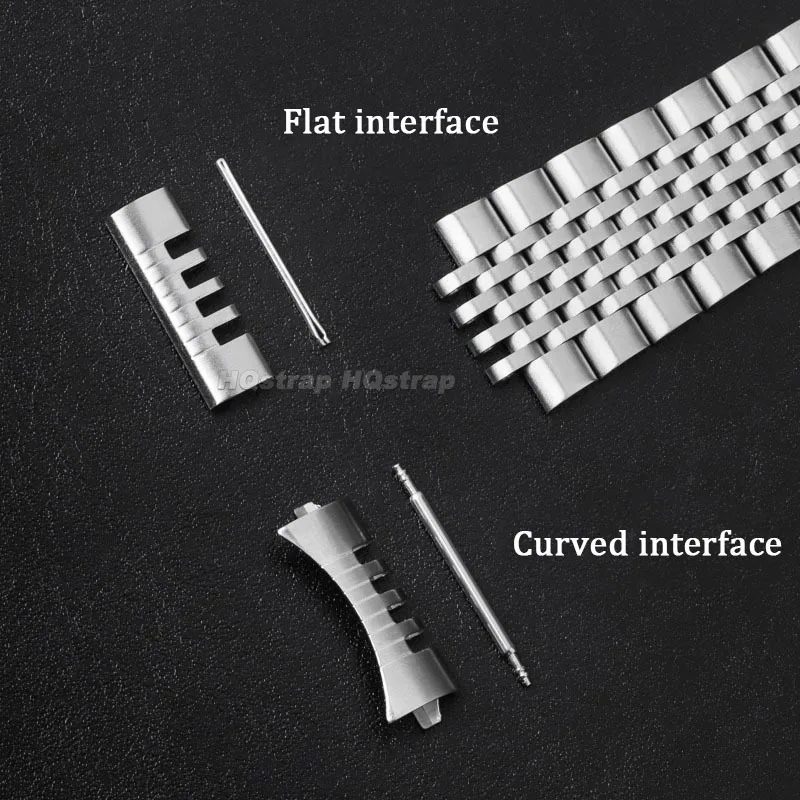 منحني نهاية مسطحة الفولاذ المقاوم للصدأ حزام 18 مللي متر 20 مللي متر 22 مللي متر الفرقة ل Seiko ل أوميغا سوار للطي مشبك مصقول ماتي معصمه #4