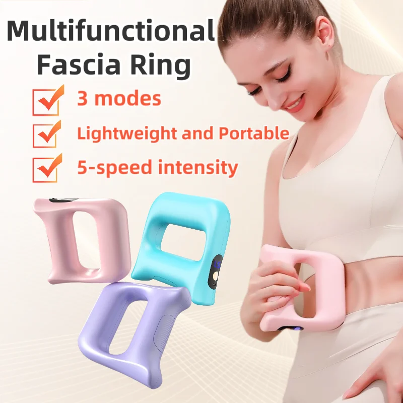 

Full Body Slimming Handheld Fascial Ring ，Deep Tissue Massage Ring With Belt ，Customization Vibration Fascial Ring
