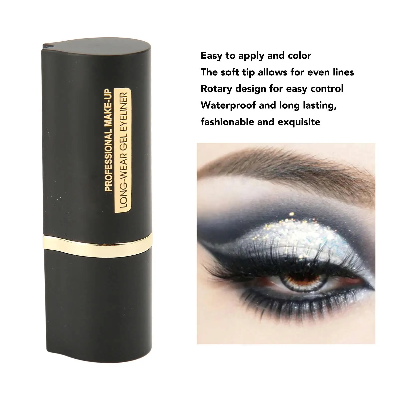 Waterproof Pencil Eyeliner 3g Easy to Apply Smudge-Proof Long Lasting