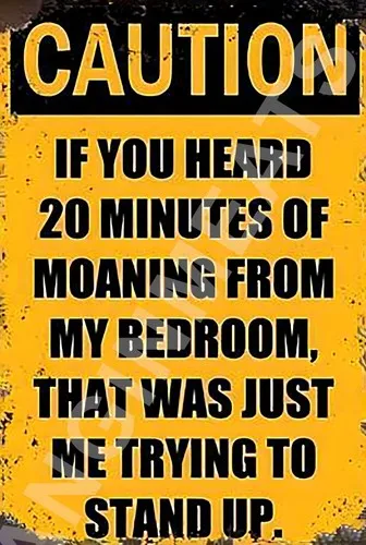 Caution If You Hear 20 Minutes Of Moaning Funny ; Aluminum Metal Sign