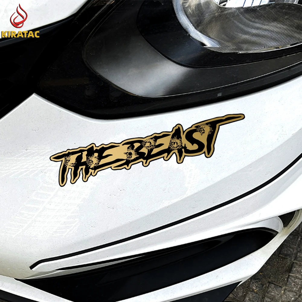 

1Set S/M/L THE BEAST Bullet Hole Vinyl Stickers, Waterproof Motorcycle Decals for Helmet Fuel Tank Fairing Decor