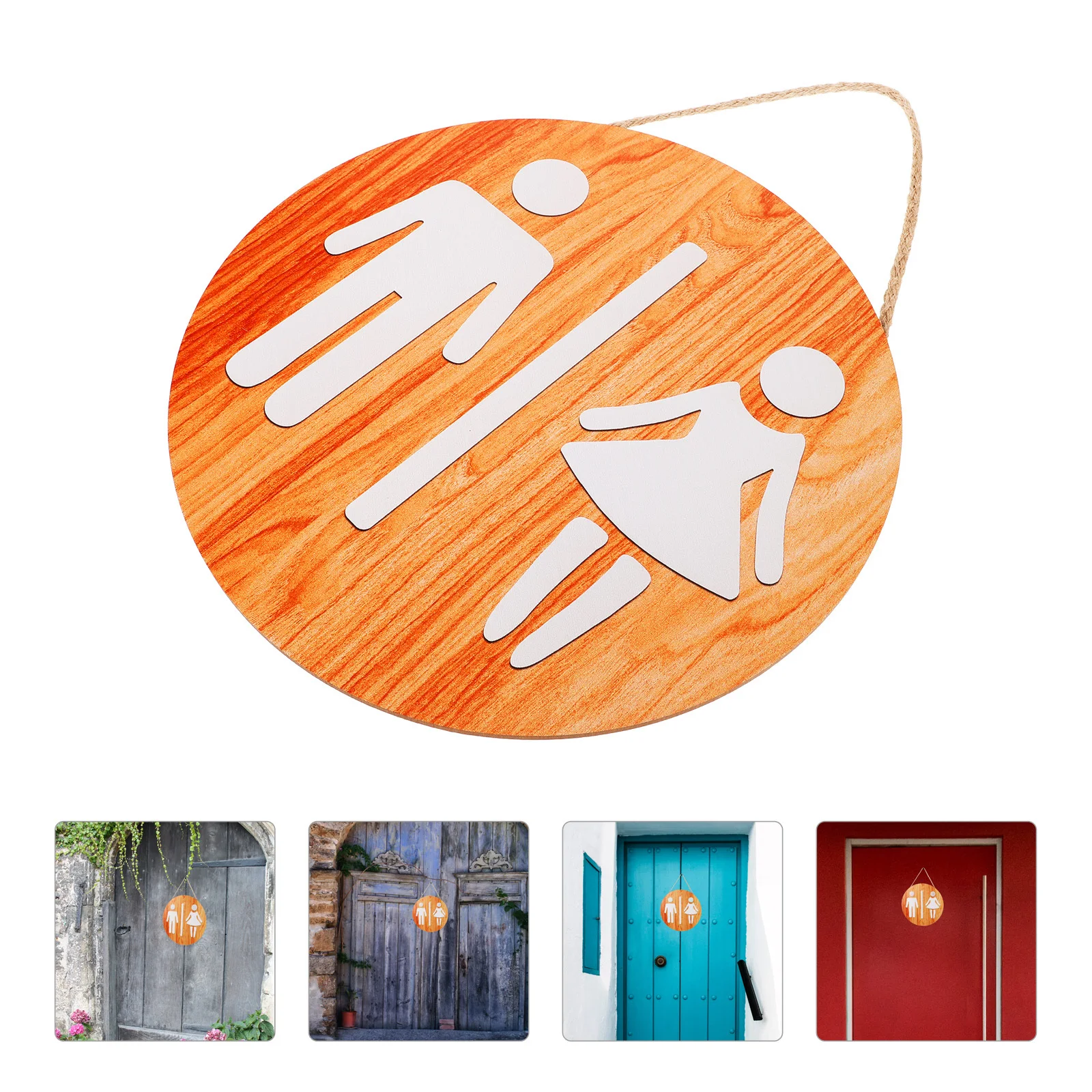 

Farmhouse Rustic Wooden Toilet Sign Hanging Restroom Wall Decoration Bathroom Plaque Men Women Funny Restroom Decor
