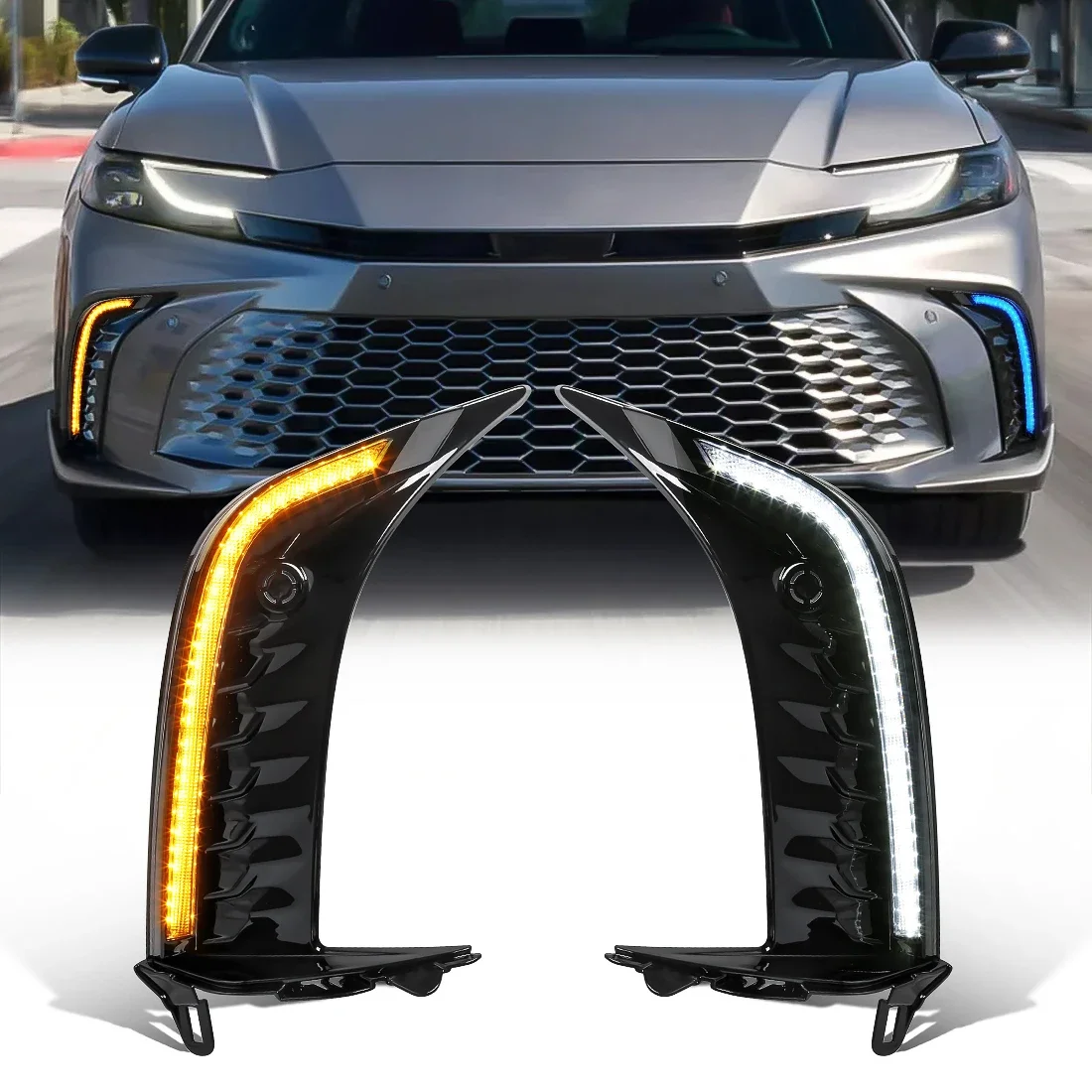 

For Toyota Camry SE XSE 2024 2025 Waterproof Car Accessories DRL Daytime Running Lights LED Fog Lamps Auto Headlight Foglights