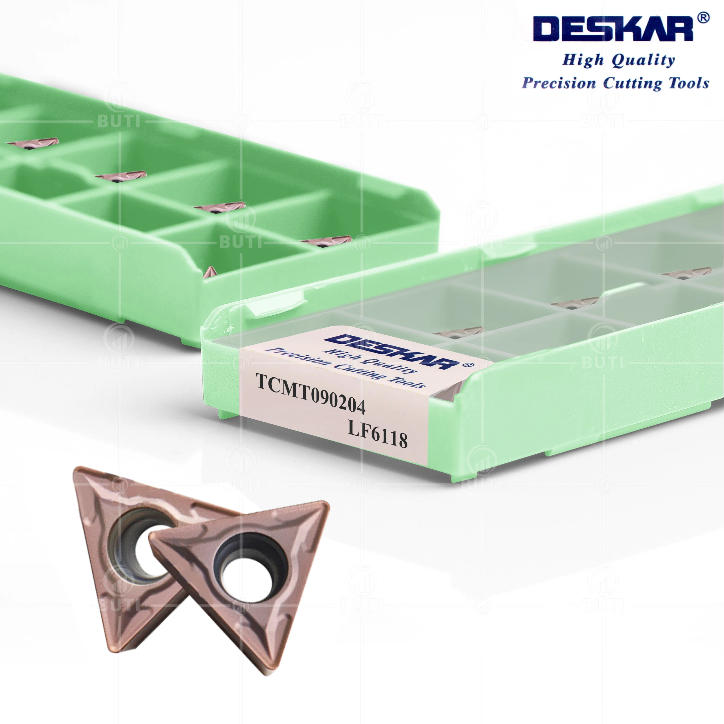 Imagem -02 - Deskar-cnc Torno Chato Lâminas Furo Interno Ferramentas de Torneamento Alta Qualidade Tcmt090204 Lf6018 Lf6118 100 Original Aço Inoxidável