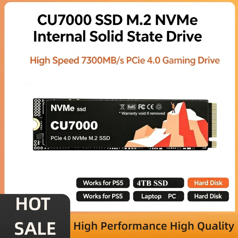 CU7000 SSD M.2 NVMe Internal Solid State Drive High Speed 7300MB/s PCIe 4.0 Gaming Drive Works for PS 5 Laptop PC Hard Disk