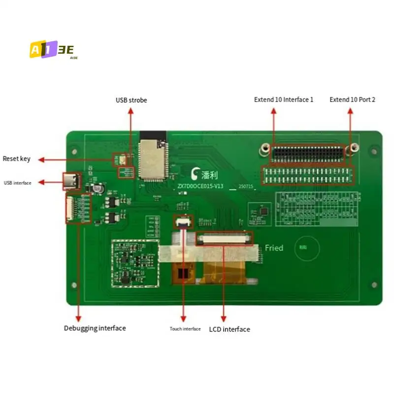 

A13E-7.0-Inch 800X480 Capacitive LCD Touch Screen With RGB Interface ESP32-S3 Module Built-In 16MB SPI Flash & 8MB PSRAM