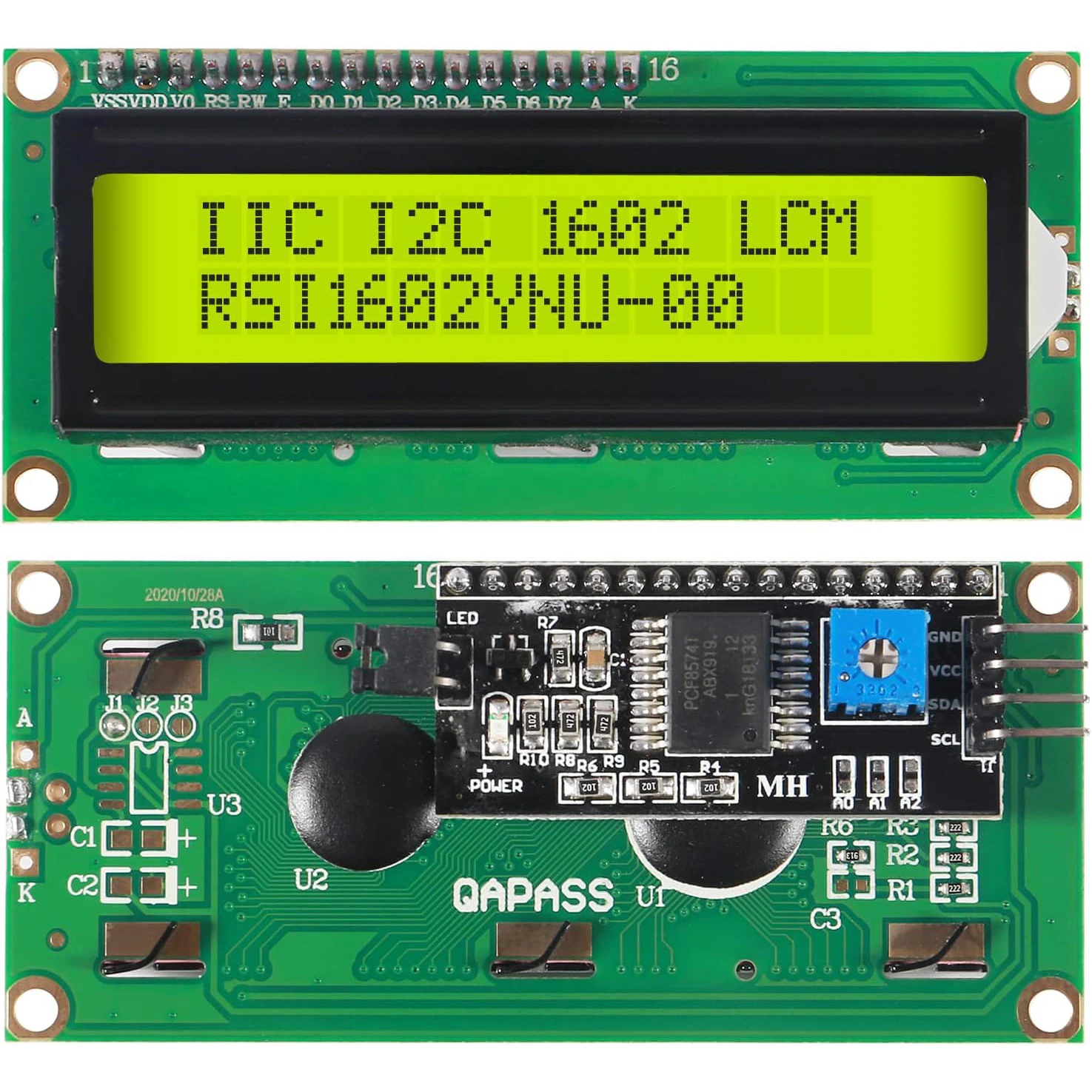 1602 وحدة عرض إل سي دي IC I2C TWI 16x2 أحرف مهايئ لشاشة تسلسلية وحدة LCD لمشروع Raspberry Pi DIY